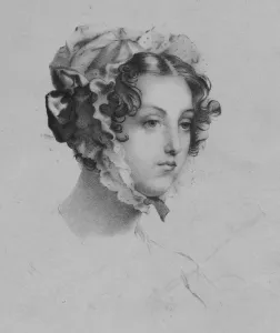 Mademoiselle Prints: Woman wearing a bonnet, 1820s. Creator: Mademoiselle Formentin