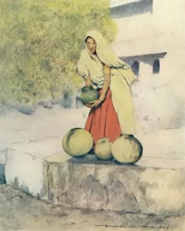 A Woman at the Well, Jeypore, 1905. Artist: Mortimer Luddington Menpes