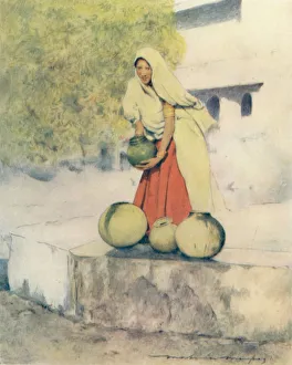 Flora Annie Steel Prints: A Woman at the Well, Jeypore, 1905. Artist: Mortimer Luddington Menpes