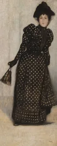 1889 Gallery: Woman in a white Polka Dot Dress, 1889. Creator: Rippl-Ronai, Jozsef (1861-1927)