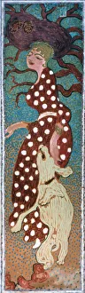 Woman in a White Spotted Dress, 1891. Artist: Pierre Bonnard Woman in a White Spotted Dress, 1891. Artist: Pierre Bonnard