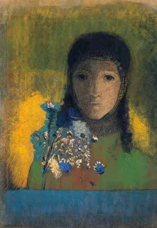 Images Dated 8th March 2011: Woman with Wildflowers, c1900
