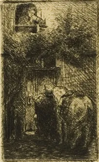 Woman at Window of Inn, n. d. Creator: Charles Emile Jacque