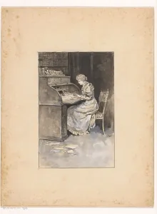 Studying Prints: Woman writing, 1870-1937. Creator: Willem Wenckebach