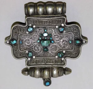 Turquoise Collection: Womans Amulet Box (Ga u), 18th century. Creator: Unknown