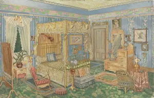 Harnly Perkins Prints: Womans Bedroom, 1935 / 1942. Creator: Perkins Harnly