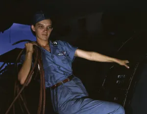 Naval Air Station Prints: With a womans determination, Lorena Craig takes over a man-size job