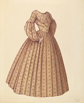 Julie C Brush Prints: Womans Dress, 1935 / 1942. Creator: Julie C Brush