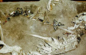 Bone Prints: Womans Grave, Himlingoje, Denmark, Iron Age, c200-400