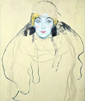 Womans Head ( Frauenkopf ), 1917. Artist: Gustav Klimt