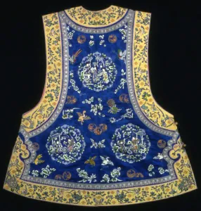 Laid Work And Couching Prints: Womans Majia (Semiformal or Informal Domestic Vest), China, Qing dynasty (1644-1911)