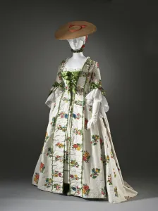 Floral Dress Prints: Woman's Robe à la Française or afternoon dress and petticoat