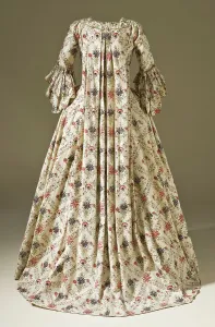 Floral Dress Prints: Woman's Robe à la française, circa 1770. c.1770. Creator: Unknown