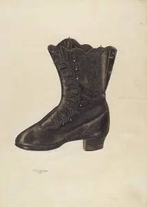 Heel Prints: Woman's Shoe, 1937. Creator: John Cooke