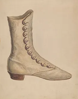 Buttons Gallery: Womans Shoe, c. 1938. Creator: Francis Law Durand