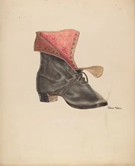 Heel Prints: Womans Shoe, c. 1938. Creator: John Hall