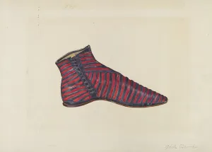 Slippers Prints: Woman's Slipper, c. 1938. Creator: Adele Brooks