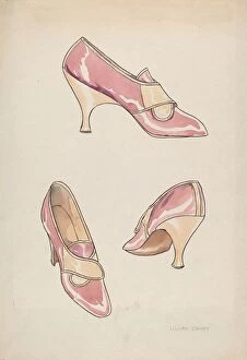Womans Slippers, c. 1936. Creator: Lillian Causey