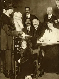 General Election Prints: Some women are able to vote for the first time, Britain, 14 December 1918, (1935)