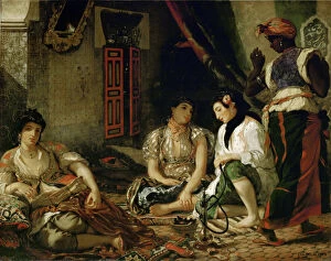 Images Dated 5th September 2014: The Women Of Algiers In Their Apartment. Artist: Delacroix, Eugene (1798-1863)