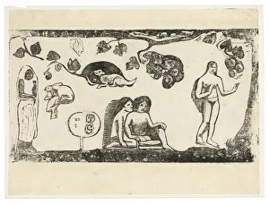 French Polynesian Prints: Women, Animals, and Foliage, from the Suite of Late Wood-Block Prints, 1898 / 99