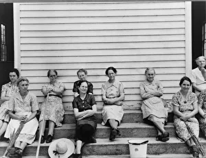 Bucket Collection: Women assembled at Wheeleys Church near Gordonton, North Carolina, 1939. Creator: Dorothea Lange
