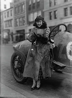 Racer Prints: Women Auto Racers - Miss Elinor [sic] Blevins, 1915. Creator: Unknown