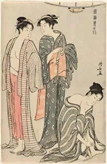 Hygiene Gallery: Three Women after a Bath, from the series 'A Brocade of Eastern Manners... c