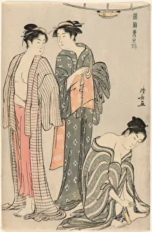 Dressing Gown Prints: Three Women after a Bath, from the series A Brocade of Eastern Manners... c