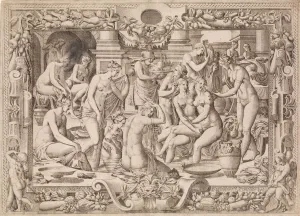 Women Bathing, 1535-55. Creator: Jean Mignon