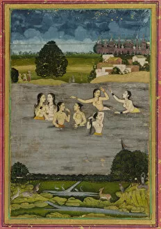 Nudes Gallery: Women bathing in a lake, 18th century. Creator: Unknown