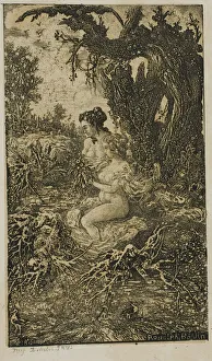 Two Women Bathing at Waters Edge, from Revue Fantaisiste, 1861