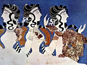 Women in Blue, fresco in the Palace of Knossos