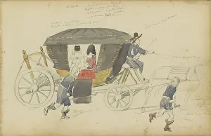 Masked Prints: Two women in a carriage, 1852. Creator: Cornelis Springer