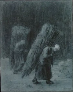 Jean Francois Prints: Women Carrying Faggots, ca. 1858. Creator: Jean Francois Millet