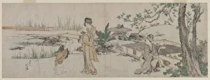 1760 1849 Prints: Two Women and a Child Beside a Goldfish Tank