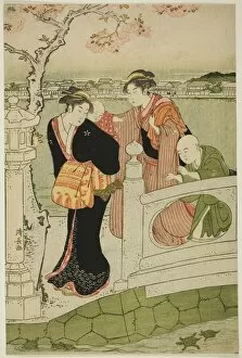 Women and Children on the Causeway at Shinobazu Pond, c. 1788. Creator: Torii Kiyonaga
