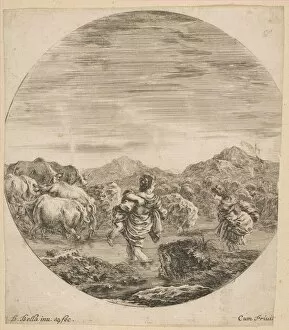 Two Women Crossing a Stream, ca. 1646. Creator: Stefano della Bella