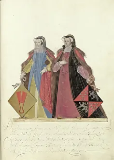 Headdresses Prints: Two women from Culemborg, c.1600-c.1625. Creator: Nicolaes de Kemp