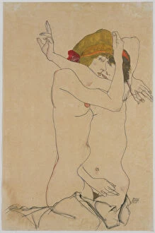 New York Collection: Two Women Embracing, 1913. Creator: Schiele, Egon (1890-1918)