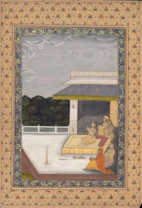 Patio Prints: Women Enjoying the Moonlight, 18th century. Creator: Unknown