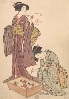 Two Women Feeding Fish, 1739-1820. Creator: Kitao Shigemasa