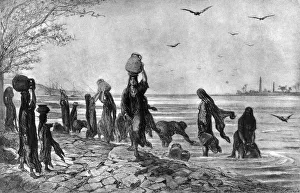 Filling Prints: Women fellahs at the edge of the Nile, 1872. Artist: Alfred-Henri Darjou