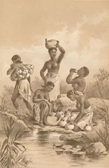 Women Filling Egg Shells and Skins with Water, c1880