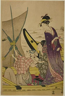 Women on a Fishing Boat, c. 1780/1800. Creator: Chokosai Eisho Women on a Fishing Boat, c. 1780/1800. Creator: Chokosai Eisho