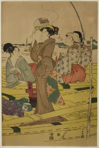 Women on a Fishing Boat, c. 1780 / 1800. Creator: Chokosai Eisho