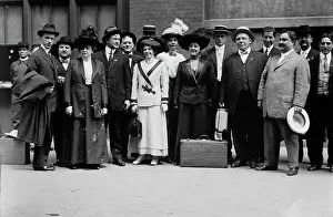 Suitcase Prints: Women going to Syracuse convention, 1912. Creator: Bain News Service