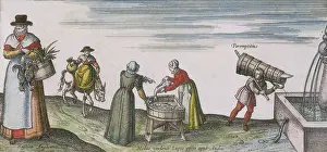 Cutting Prints: Women gutting fish, 1598. Creator: Unknown