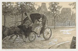 Suitcase Prints: Two women in a horse carriage, in or before 1901. Creator: Louwerse, H.C