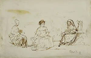 Three women in a landscape. Creator: Rembrandt Harmensz van Rijn